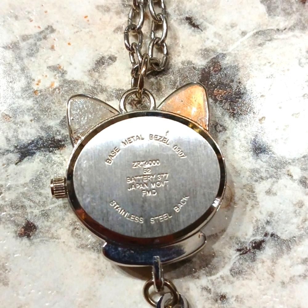 Cat Pendant Necklace with Silver Chain - Picture 3 of 5